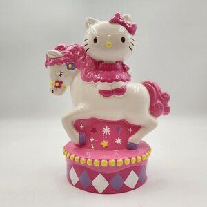 Sanrio Hello Kitty Carousel Horse Coin Piggy Bank Circus Style Ceramic 2010 RARE
